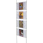 Suspended poster display on bars - 4x A4 landscape